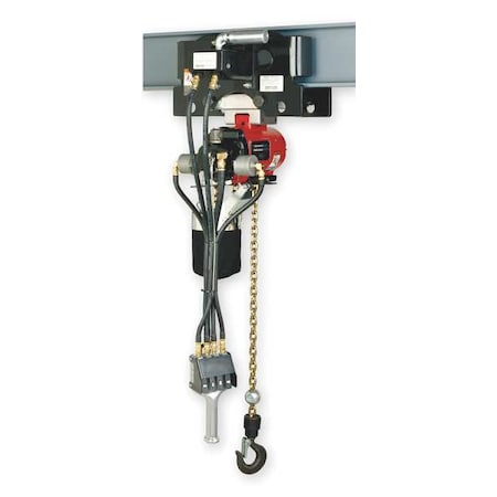 Air Chain Hoist,275 Lb. Cap.,10 Ft. Lift