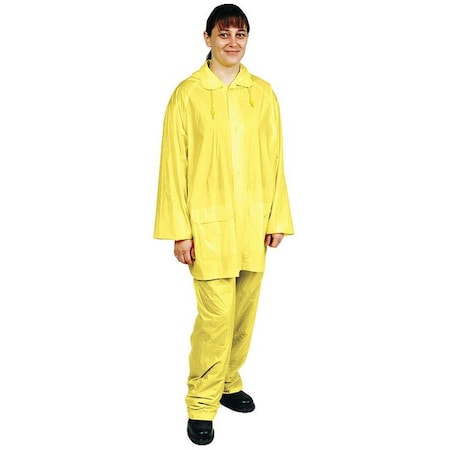 3 Piece Rainsuit W/Detachable Hood,Yellow,L