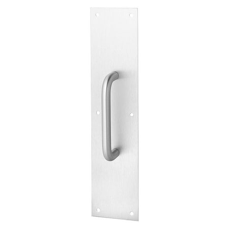 Door Pull Plate, Brass, 12L X 3W, 0.05 Proj.