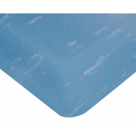 Antifatigue Mat, Blue, 3 Ft. L X 2 Ft. W, PVC Surface With Anti-Microbial Nitrile Infused Sponge