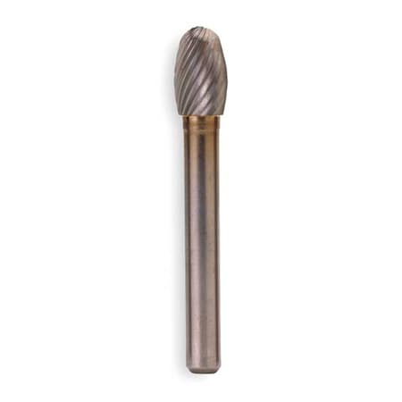 Carbide Bur,Egg,1/2 Cut Dia,SGL Cut