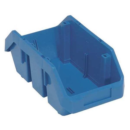 Cross Stacking Storage Bin, Blue, Plastic, 6 5/8 In W X 5 In H, 75 Lb Load Capacity