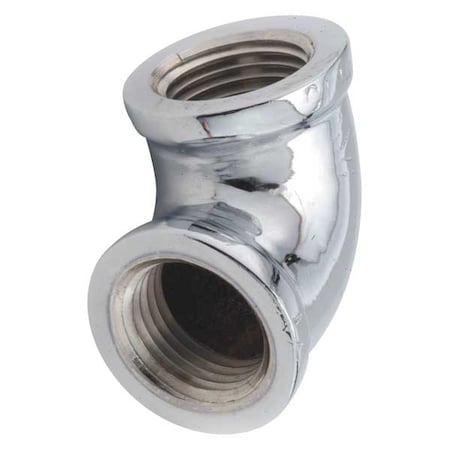 Chrome Plated Brass Elbow, 90 Degrees, FNPT, 3/8 Pipe Size