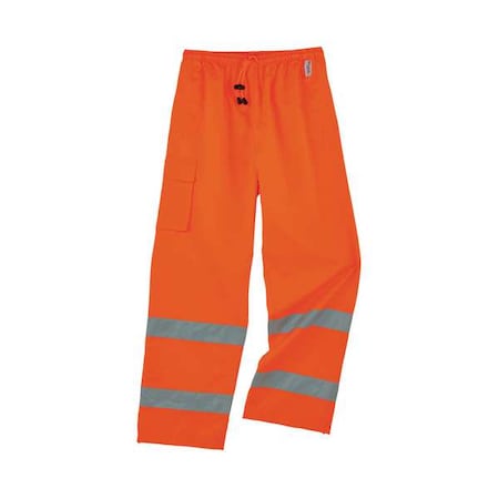 Rain Pants,Breathable, Hi-Vis Orange,5XL