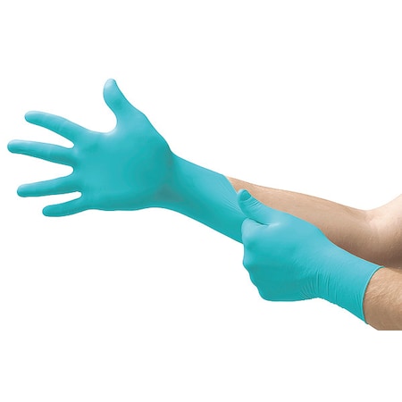 Aloe Coated Exam Gloves, Nitrile, Powder Free, Green, L, 100 PK