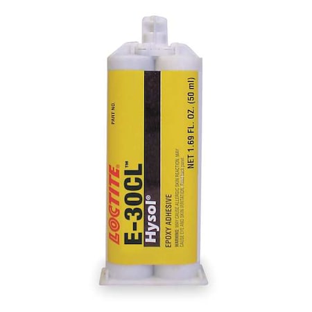 Epoxy Adhesive, E-30CL Series, Clear, 2:01 Mix Ratio, 3 Hr Functional Cure, Dual-Cartridge