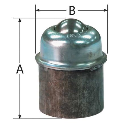 Ball Transfer,Pipe Mnt,1-1/2In Ball Dia