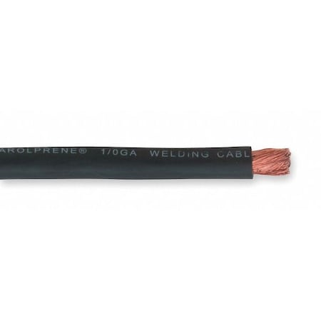 Welding Cable,1AWG,50ft,Black,Carolprene