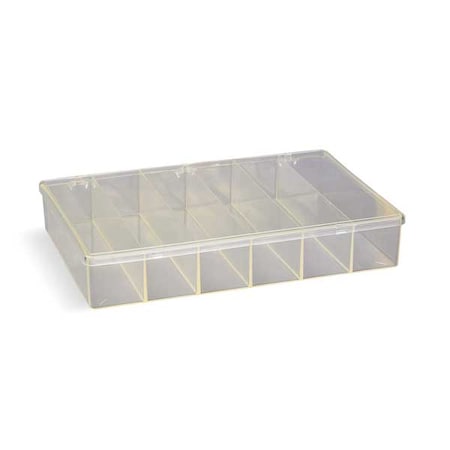 Compartment Box With 6 Compartments, Plastic, 2 13/16 In H X 8-1/2 In W