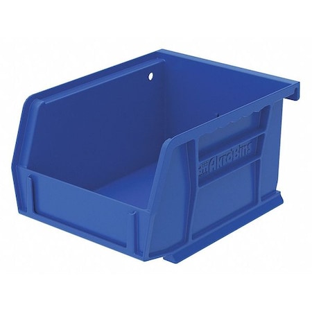 Hang & Stack Storage Bin, Blue, Plastic, 5 3/8 In L X 4 1/8 In W X 3 In H, 10 Lb Load Capacity