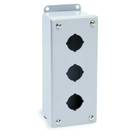 Pushbutton Enclosure,30mm,3 Holes,Steel