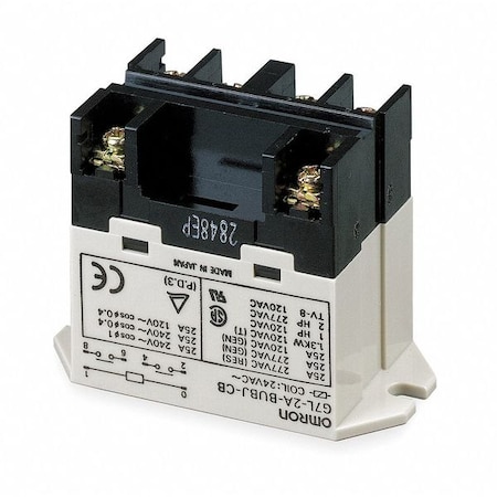 Enclosed Power Relay, Surface (Top Flange) Mounted, DPST-NO, 200/240V AC, 6 Pins, 2 Poles