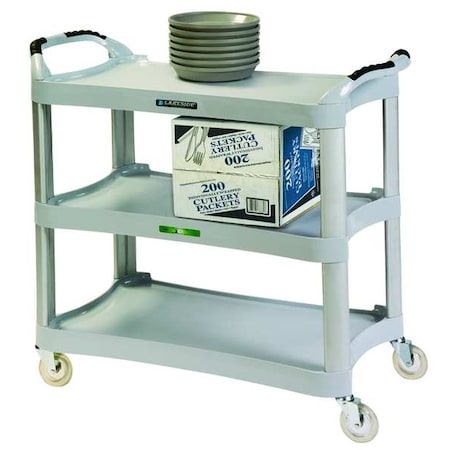 Aluminum/Polyethylene Utility Cart, 3 Shelves, 500 Lb