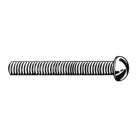 1/4-20 X 3 In Slotted Round Machine Screw, Zinc Plated Steel, 100 PK
