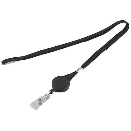 Flat Neck Cord And Reel,Black