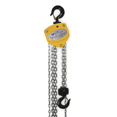 Manual Chain Hoist,3000 Lb.,Lift 10 Ft.