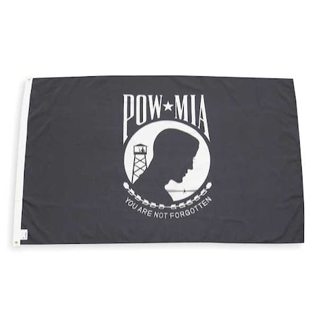 Pow Mia Flag,3x5 Ft,Nylon, You Are Not Forgotten, Black