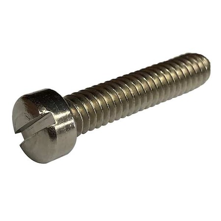 #10-32 X 1/2 In Slotted Fillister Machine Screw, Plain 18-8 Stainless Steel, 100 PK