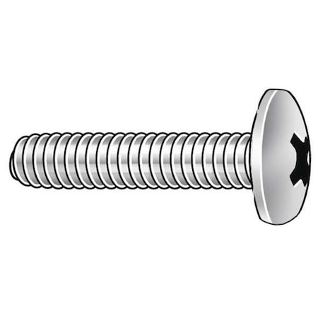 #4-40 X 1/4 In Phillips Truss Machine Screw, Plain 18-8 Stainless Steel, 100 PK