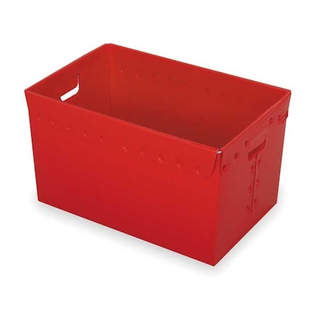 Nesting Container, Red, Polyethylene, 23 In L, 15 5/8 In W, 12 In H, 1.72 Cu Ft Volume Capacity