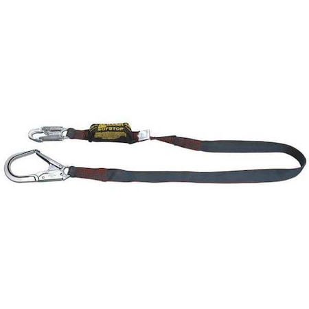 Arc Flash Rated Shock Absorbing Lanyard, 6 Ft., 310 Lb. Weight Capacity, Black