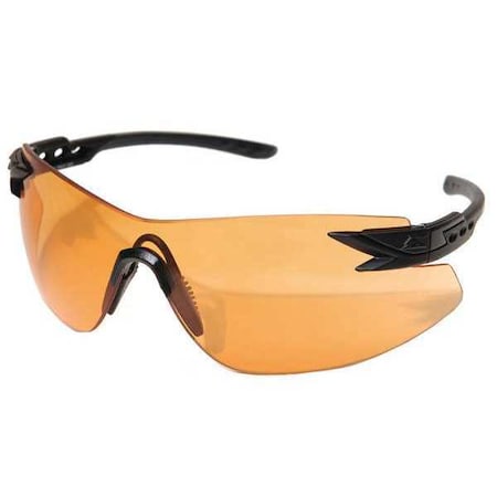 Safety Glasses, Wraparound Tiger's Eye Polycarbonate Lens, Anti-Fog, Scratch-Resistant