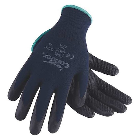 Nitrile Coated Gloves, Palm Coverage, Black/Blue, 2XL, PR