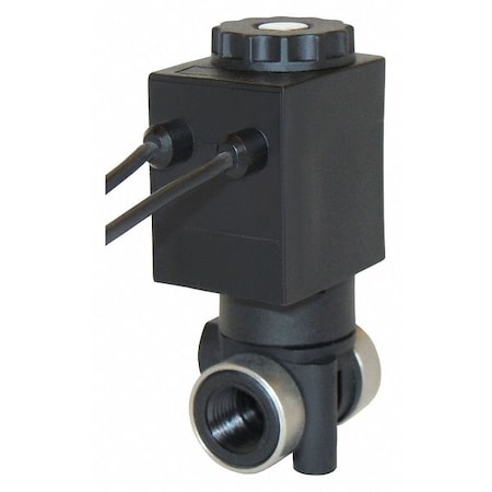 120V AC Glass-Filled Nylon Solenoid Valve, Normally Closed, 1/8 In Pipe Size