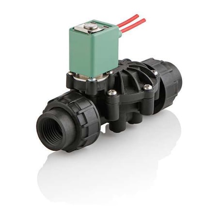 24V DC Polymide, Polyphenylene Ether Solenoid Valve, Normally Closed, 3/4 In Pipe Size