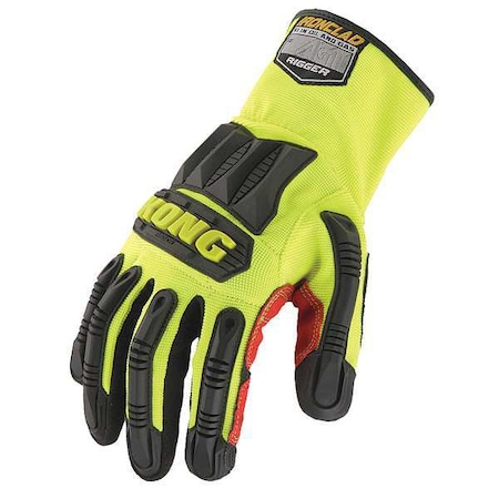 Mechanics Gloves, S, Lime/Black, Double Layer, Spandex