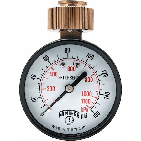 Water Test Gauge, 2.5 In.,0 To 160 Psi