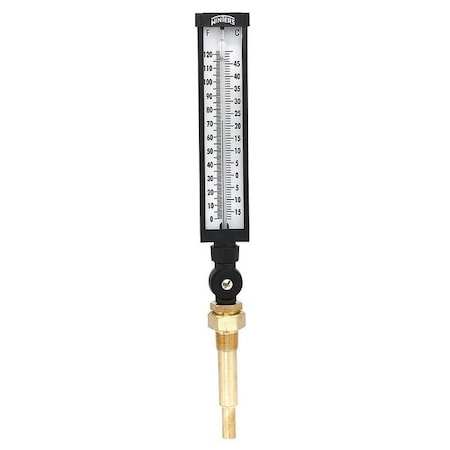 Thermometer,Analog,-40-110 Deg,3/4in NPT