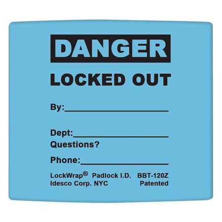 Padlock Label,2-1/8inHx1-1/2inW,PK25, LMBBT123AAC