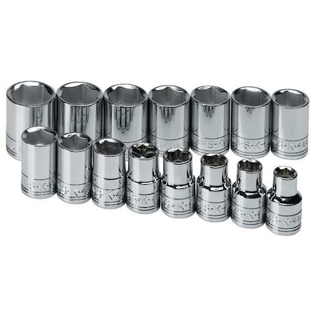 1/2 Drive Socket Set, Metric, 15 Pcs