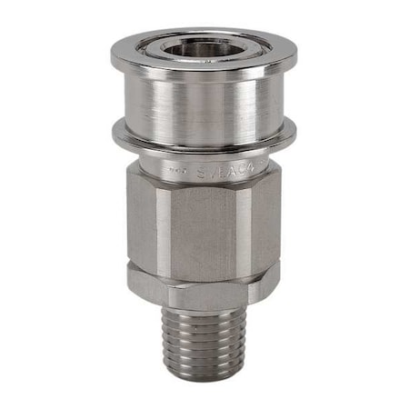 Hydraulic Quick Connect Hose Coupling, 316 Stainless Steel Body, Ball Lock, 1/2-14 Thread Size