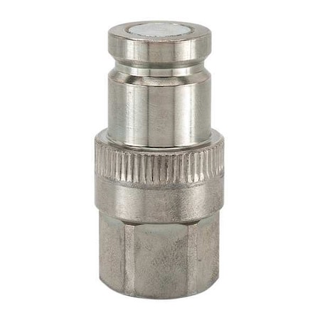 Hydraulic Quick Connect Hose Coupling, Steel Body, Push-to-Connect Lock, 9/16-18 Thread Size