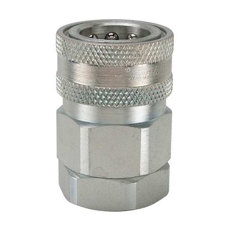 Hydraulic Quick Connect Hose Coupling, Steel Body, Sleeve Lock, 3/4-14 Thread Size, H Series