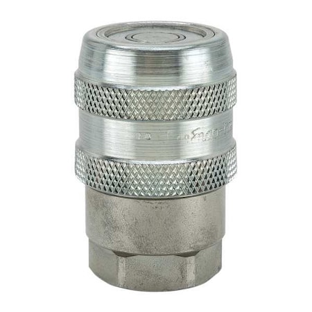 Hydraulic Quick Connect Hose Coupling, Steel Body, Push-to-Connect Lock, 1/2-14 Thread Size