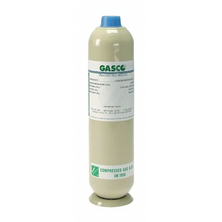 Calibration Gas, Air, Methylene Chloride, 103 L, C-10 (5/8 In UNF) Connection, +/-5% Accuracy