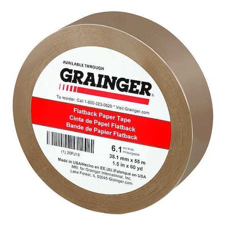 Kraft Flatback Paper Tape,1-1/2Inx60 Yd.