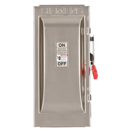 Fusible Safety Switch, Heavy Duty, 240V AC, 3PST, 100 A, NEMA 4X