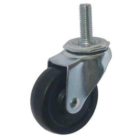 Swivel Stem Caster,Rubber,4 In,115 Lb,Blk