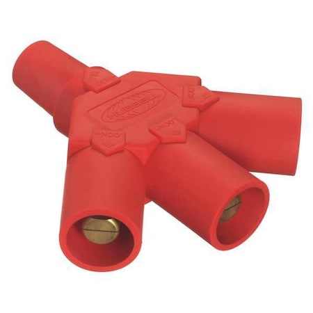 Triple Connector,600VAC/250VDC,Red,Taper