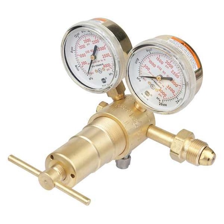 Gas Regulator, Single Stage, CGA-680, 200 To 3000 Psi, Use With: Argon, Nitrogen