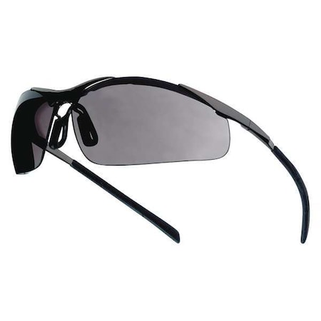 Safety Glasses, Wraparound Smoke Polycarbonate Lens, Anti-Fog, Scratch-Resistant