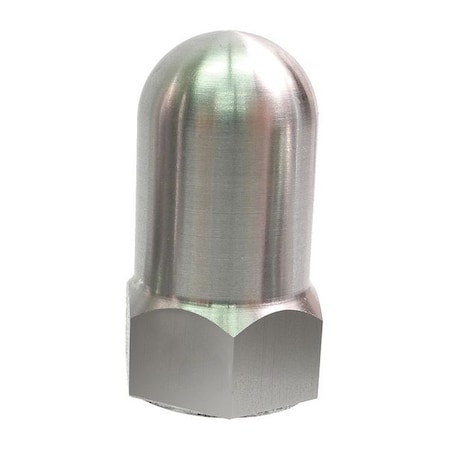 High Crown Flattened Head Cap Nut, 1/2-13, 316 Stainless Steel, Plain, 1-7/16 In H