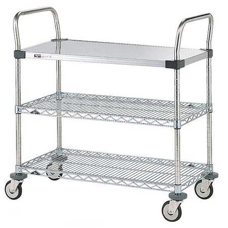 Utility Cart,SS/Chrome,38x21x38,3 Shelf