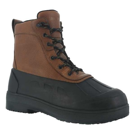 Size 6W Men's 8 In Work Boot Composite Work Boot, Brown/Black