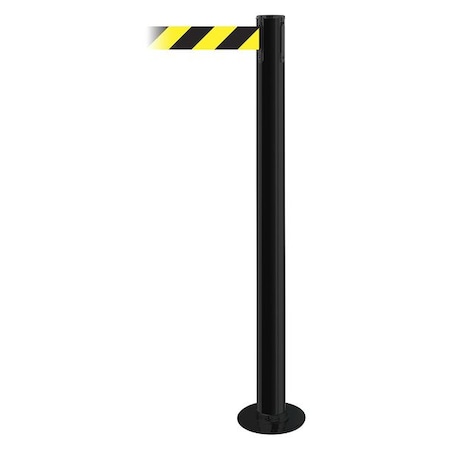 Fixed Barrier Post With Belt,Black