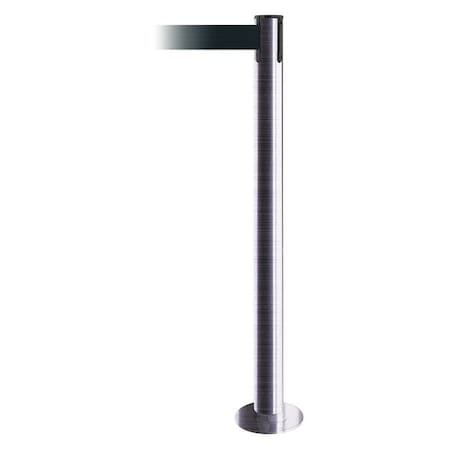 Fixed Barrier Post W/ Belt,Satin Chrome